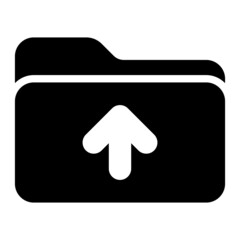 Upload folder icon with glyph style. Suitable for the design of websites, logos, applications, UI, etc.