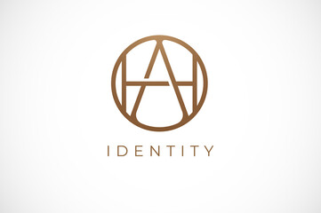 Abstract initial letter H and A logo,usable for branding and business logos, Flat Logo Design Template, vector illustration