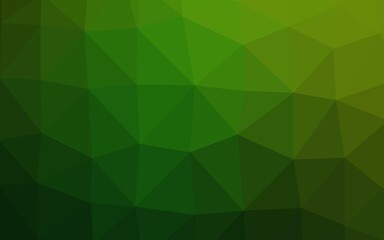 Light Green vector abstract mosaic backdrop. Triangular geometric sample with gradient.  Textured pattern for background.