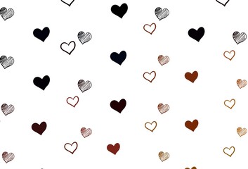 Light Red vector background with hearts.
