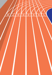running track start lane perspective illustration