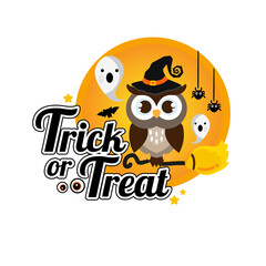 Halloween greeting card Vector Illustration.
