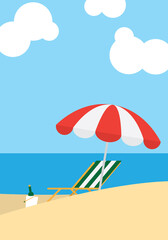 beach sea view illustration