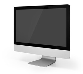 Computer monitor, keyboard and mouse isolated on a white background with clipping path