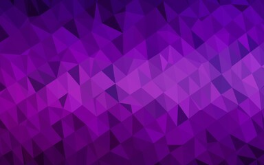 Dark Purple vector triangle mosaic cover. Shining illustration, which consist of triangles. Template for a cell phone background.