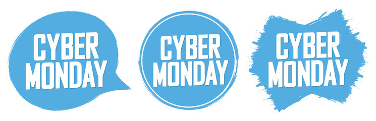Cyber Monday, Set Sale banners design template, discount tags, final season offers, vector illustration