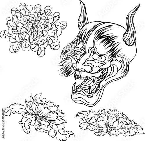 Japanese Dragon Tattoo Vector And Hand Drawn Illustration Hand Drawn Japanese Hanya Mask Isolate Vector Line Art Japanese Demon Mask Design For Tattoo Wall Mural Nipatsara Japanese Dragon Tattoo Vector And Hand Drawn Illustration Hand Drawn Japanese Hanya Mask Isolate Vector Line Art Japanese Demon Mask Design For Tattoo Wall Mural Nipatsara