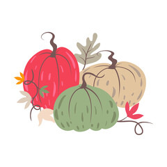 Cute and pretty Pumpkin vector illustration, with pastel color

