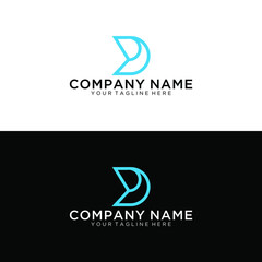Abstract letter D logo design template. Colorful creative sign. Universal vector icon. Modern logotype symbol