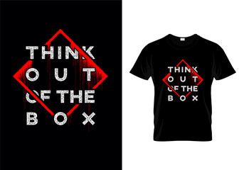 Think Out Of The Box Typography T Shirt Design Vector