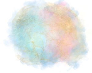 Hand draw Watercolor splash on white background. Abstract illustration. Pastel color for banner, clip video decoration, brush stroke