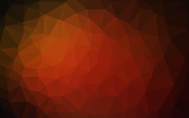 Obraz premium Dark Orange vector low poly cover. Modern geometrical abstract illustration with gradient. The best triangular design for your business.