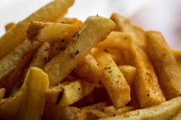 Close up image of French fries.