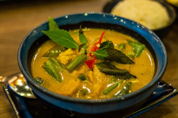 Close up image of Thailand Green curry.