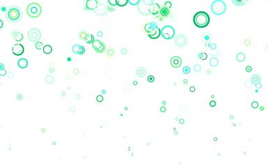 Fototapeta na wymiar Light Blue, Green vector background with bubbles.