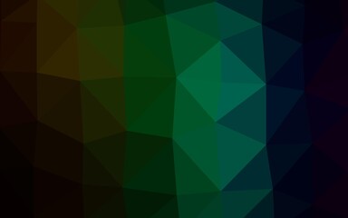 Dark Multicolor, Rainbow vector low poly layout. A sample with polygonal shapes. Polygonal design for your web site.