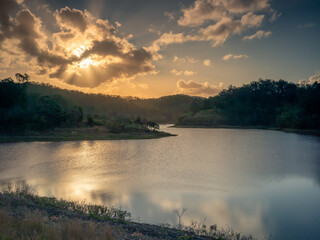 Beautiful Lakeside Sunset with Reflections