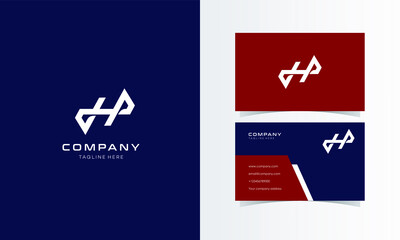 Obraz na płótnie Canvas H Minimalist Logo with business card Design