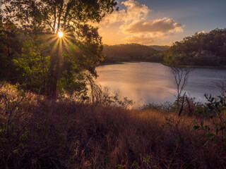 Beautiful Lakeside Sunset with Reflections