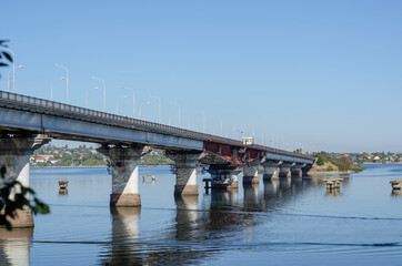 Automobile drawbridge across the Southern Bug River.