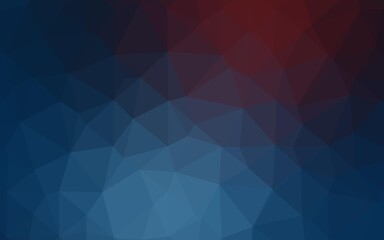 Dark Blue, Red vector low poly cover. Modern geometrical abstract illustration with gradient. Brand new design for your business.