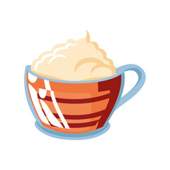 cup of cappuccino coffee on white background