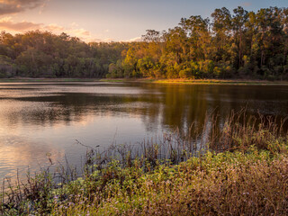 Beautiful Lakeside Sunset with Reflections