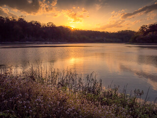 Beautiful Lakeside Sunset with Reflections