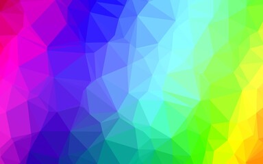 Light Multicolor, Rainbow vector polygon abstract background. A sample with polygonal shapes. Brand new design for your business.