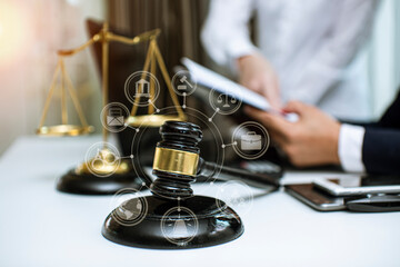 justice and law concept.Male judge Consultation and legal concepts, lawyers, 