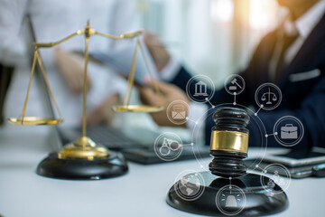 justice and law concept.Male judge Consultation and legal concepts, lawyers, 