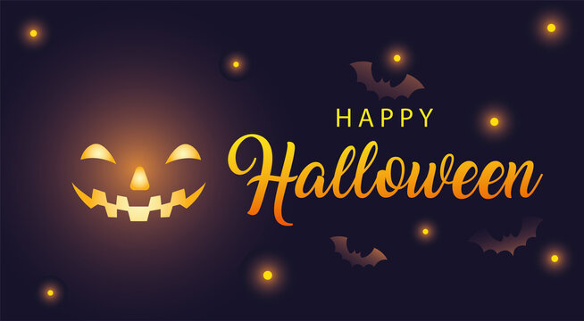 happy halloween pumpkin cartoon with bats vector design