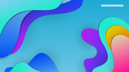 Abstract colorful art in fluid style full background template vector design