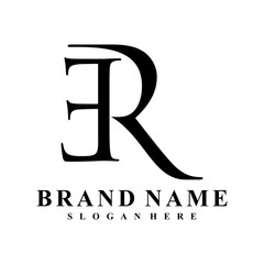 letter E and R logo design concept vector
