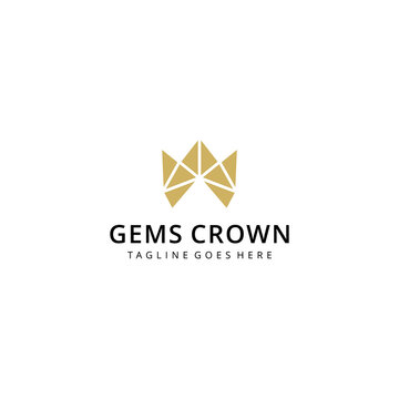 Illustration modern Crown like gems luxury geometric logo design