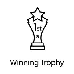 award trophy vector line icon