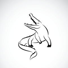 Vector of crocodile design on white background. Wild Animals. Reptile. Easy editable layered vector illustration.