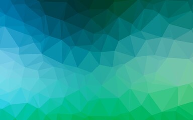 Light Blue, Green vector abstract mosaic pattern. Creative illustration in halftone style with gradient. The best triangular design for your business.