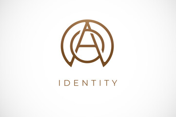 Abstract initial letter O and A logo,usable for branding and business logos, Flat Logo Design Template, vector illustration