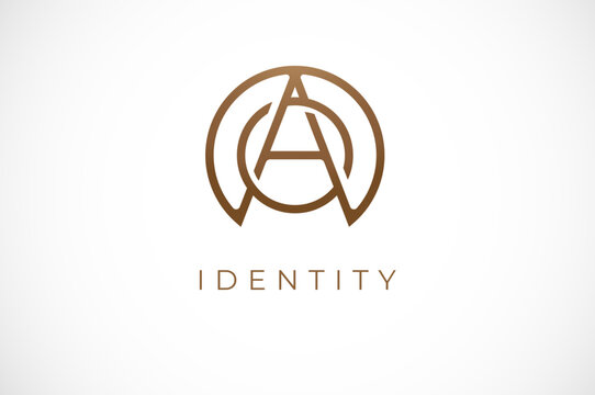 Abstract initial letter O and A logo,usable for branding and business logos, Flat Logo Design Template, vector illustration