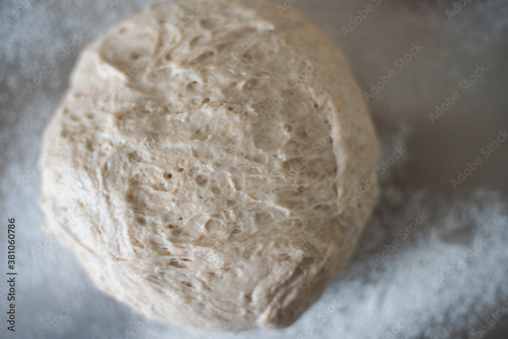 Wall mural bread dough made with rye flour