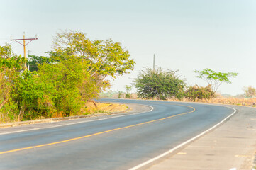 Curve in the highway in Sonsonate, El Salvador
