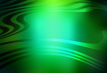 Dark Green vector glossy abstract backdrop.