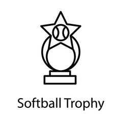 soft ball, award Trophy vector line icon