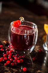 cranberry tea with orange and spices
