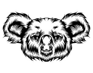 Koala tattoo ideas with the black outline
