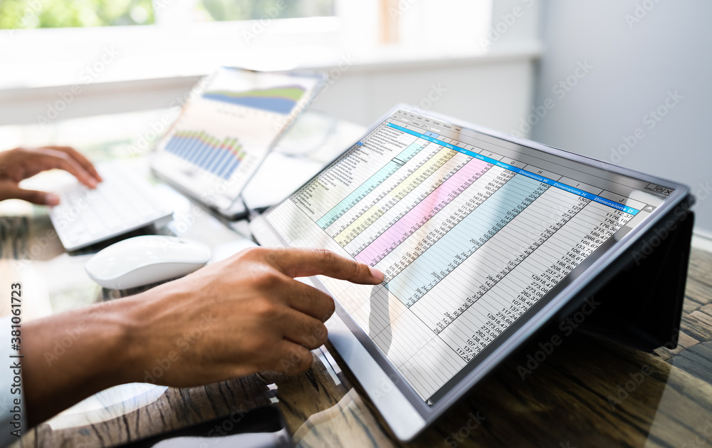 Poster Analyst Working With Spreadsheet Data