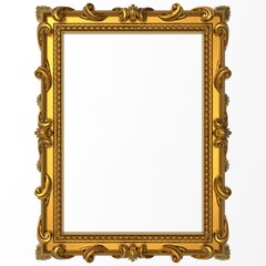 frame carved vintage black and white pencil drawing, 3d render isolated on white background high quality
