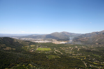 Trees and mountains at Bariloche in Argentina