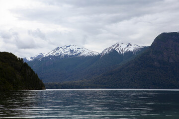 Lake, trees and mountains in Bariloche, Argentina